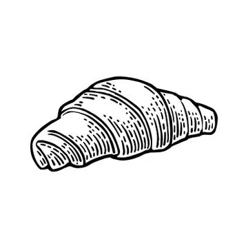 Croissant. Vector black hand drawn vintage engraving Stockillustratie