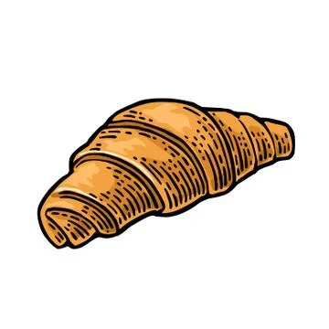 Croissant. Vector black hand drawn vintage engraving イラスト素材