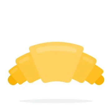 A croissant vector flat material design isolated object on white background. Stock Illustration