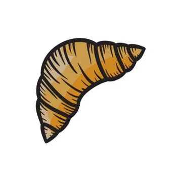 Croissant vector hand drawn Stock Illustration