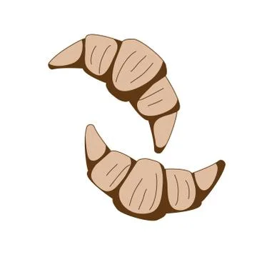 Croissant. Vector object for creating a menu of restaurants and cafes, a coffee Stock Illustration