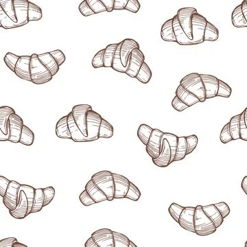 Croissant. Vector   pattern. Stock Illustration
