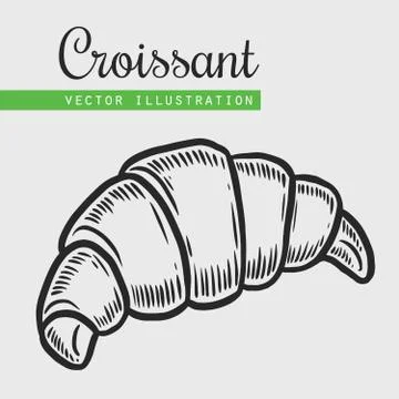Croissant on white background Stock Illustration
