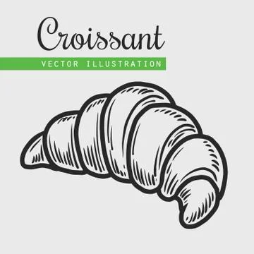 Croissant on white background Stock Illustration