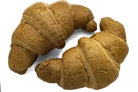 Croissant on a white background isolate the view from above Foto stock