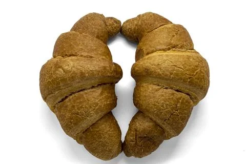 Croissant on a white background isolate the view from above Foto stock