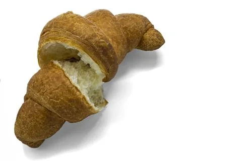 Croissant on a white background isolate the view from above copy space Stock Photos