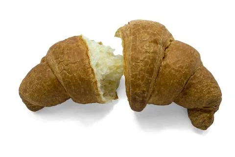 Croissant on a white background isolate the view from above Stock Photos