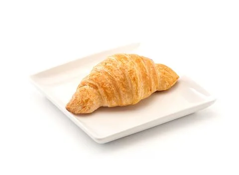 Croissant on white background Stock Photos