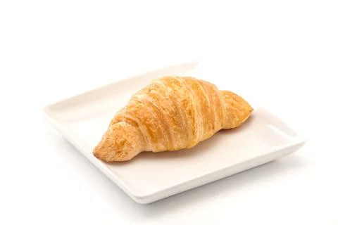 Croissant on white background Stock Photos