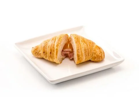 Croissant on white background Stock Photos