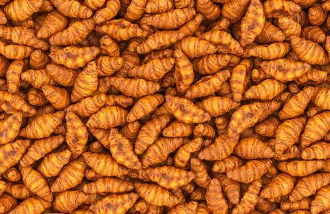 Croissants background, wallpaper. 3D rendering Croissants background, wall... Stock Photos