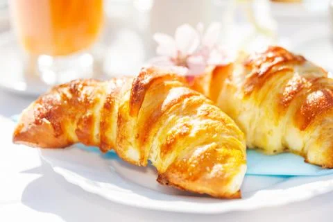 Croissants for breakfast Stock Photos