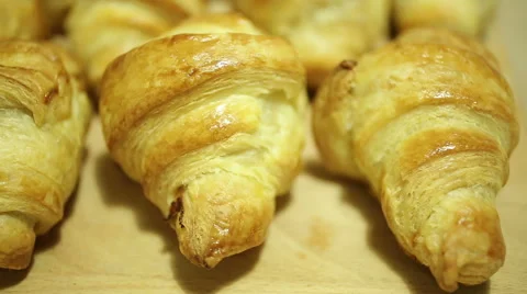 Croissants close-up Stock Footage 44361815