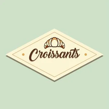 Croissants diamond bakery logo. Vector Stock Illustration