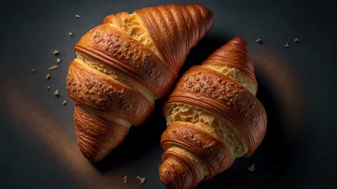 Croissants on isolated background. Stock Footage 235416005