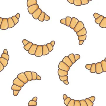 Croissants seamless pattern vector illustration Stockillustratie