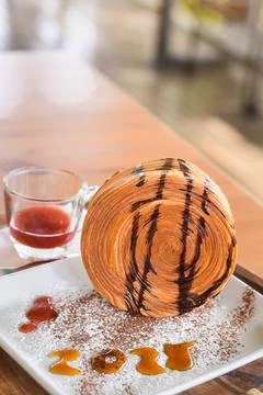 Croissants with Timber Ring Liked Texture. Stock Photos