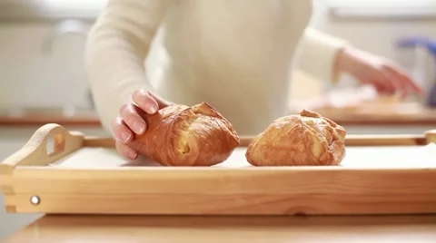 Croissants on a Tray Video stock 10731079