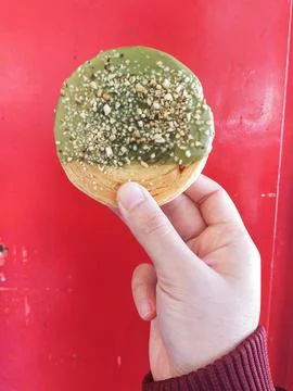 Cromboloni matcha Stock Photos