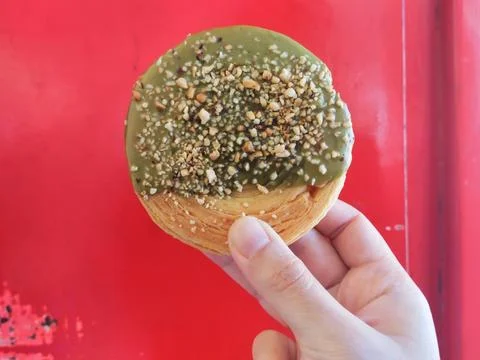 Cromboloni matcha Stock Photos