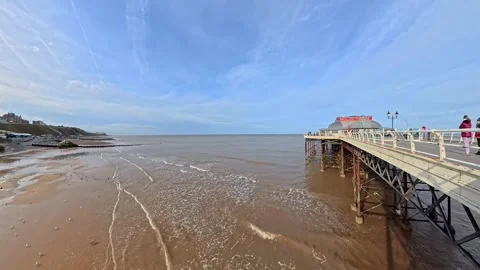 Cromer pier and beach time lapse Stock Footage 329432788