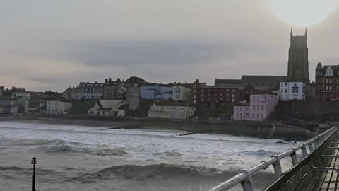 Cromer seafront at high tide, Norfolk Coast Stock-Footage 294977759