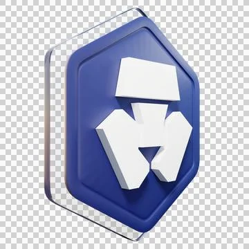 Cronos (CRO) Badge Crypto Isolated On White Background Blockchain Technology 3D Illustrazione stock
