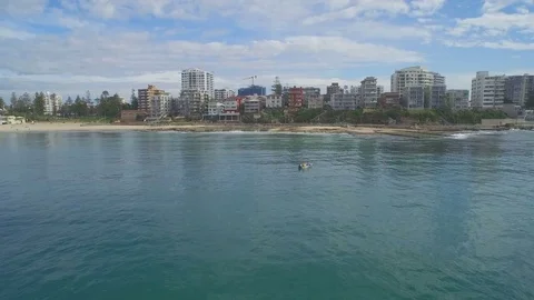 Cronulla South Coastal Fly In Stock Footage