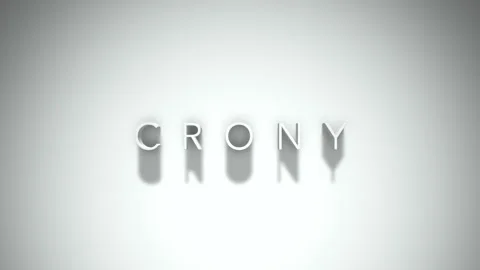 Crony 3D title animation text with shadows on a white background Stock Footage 258904082