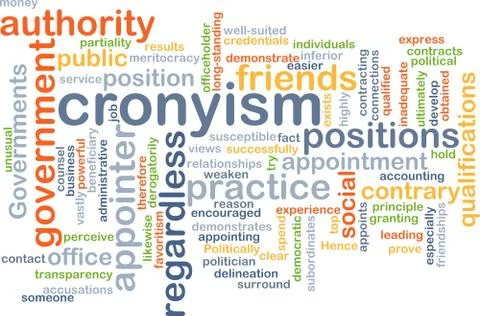 Cronyism background concept Illustrazione stock