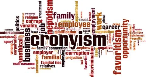 Cronyism word cloud Stock Illustration
