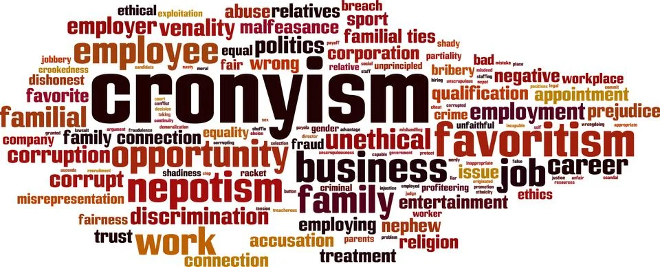 Cronyism word cloud Stock Illustration