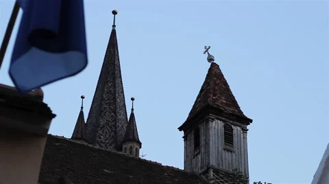 Crooked Cross on the Steeple Stock Footage 46112907
