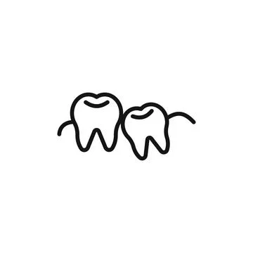 Crooked teeth logo sign vector outline Stock Illustration