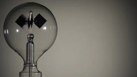 Crookes Radiometer Light Mill on Bright Background, Left Align Stock Footage 331100991