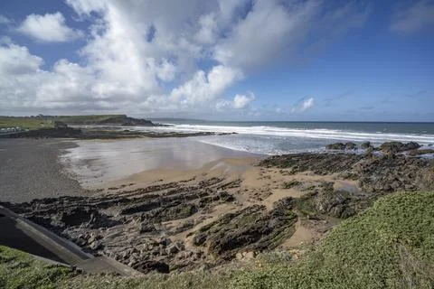 Crooklets beach Bude at low tide Фото