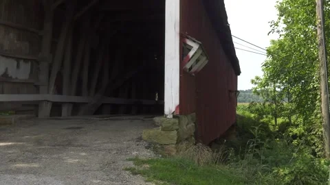 Crooks Covered Bridge in Park County Indiana Stock Footage 263840554