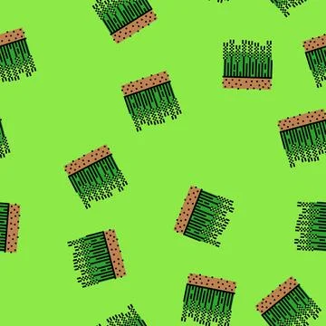 Crop agri tech vector seamless pattern Illustrazione stock