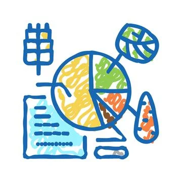 Crop analytics smart farm icon doodle illustration Illustrazione stock