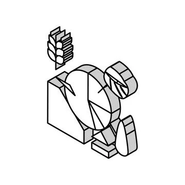 Crop analytics smart farm isometric icon vector illustration Illustrazione stock