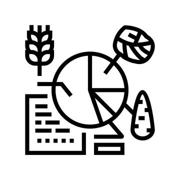 Crop analytics smart farm line icon vector illustration Illustrazione stock