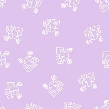 Crop analytics smart farm line seamless pattern Illustrazione stock