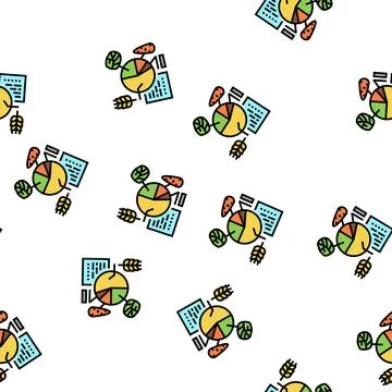 Crop analytics smart farm vector seamless pattern Illustrazione stock