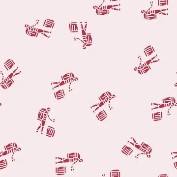 Crop baskets robot harvests glyph seamless pattern Illustrazione stock