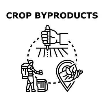 Crop byproducts process icon vector concept Stock Illustration