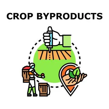 Crop byproducts process icon vector concept Stock Illustration