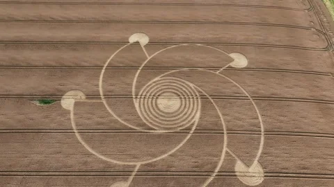 Crop Circle, Beautiful Epic Drone View 4K, Westbury, Wiltshire, 30th July 2023 Stock Footage 267579824