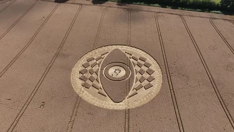 Crop Circle, Drone Clip 4K, West Meon, Hampshire, 30th July 2023 Stock Footage 267579406