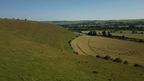 Crop Circle, Drone View, Scratchbury Hill Fort, UK, 7th July 2023, 4K Stock Footage 265583670